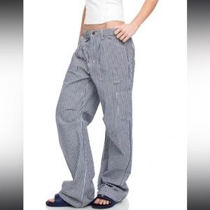 Lioness Miami Vice Pant in Navy Pinstripe